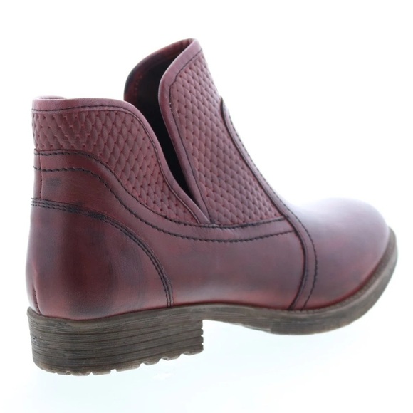 New Roan by Bed Stu Gossip Burgundy Leather Ankle Boots Distressed Quilted 7 - Picture 3 of 14